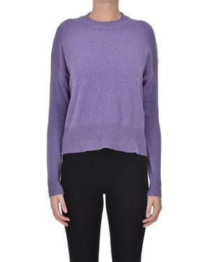 Aragona Pullover girocollo in cashmere - Viola