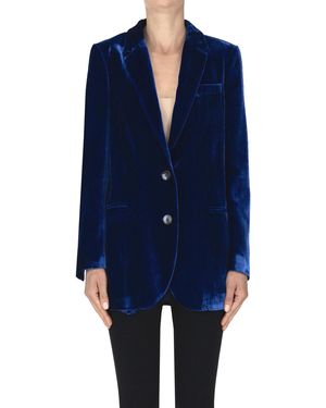 Kiltie Blazer Lucas in velluto - Blu