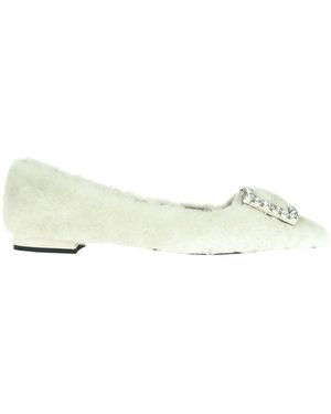 Festa Amaia Eco-fur Ballerinas - White