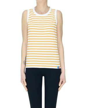 Kule Striped Cotton Tank Top - Blue