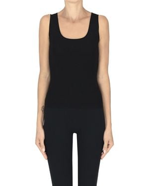 Nenette Stretch Knit Top - Black