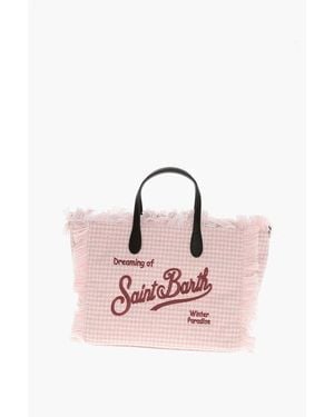 Mc2 Saint Barth Houndstooth Patterned Colette Tote Bag - Pink