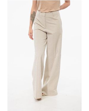 Ql2 Wide-Leg Striped Trousers - Natural