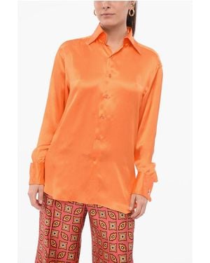 Woera Long Sleeved Silk Shirt - Orange