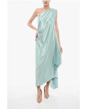 Stephan Janson Satin Cape Dress - Blue