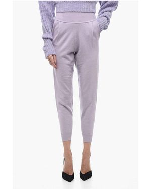 ART ESSAY Cashmere Maya Joggers Trousers With Pleats - Purple