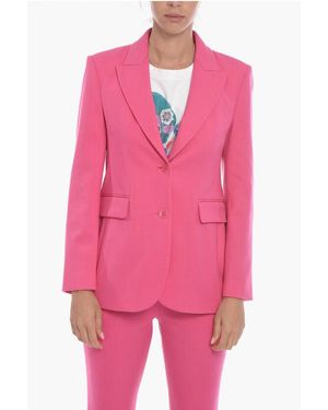 Ermanno Scervino Single-Breasted Lined Blazer With Peak Lapel - Pink