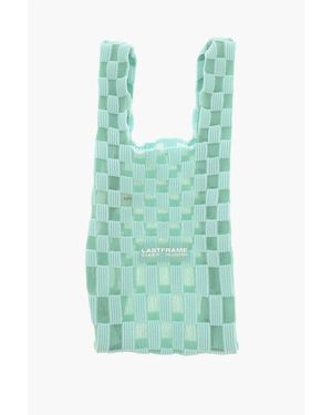 FRAME Two-Tone Checked Tote Bag - Green