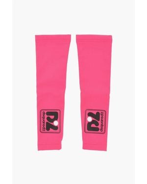 DSquared² Logo Printed Solid Colour Muffs - Pink