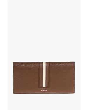 Bally Textured Leather Bifold Wallet - Brown
