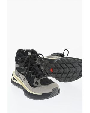 Salomon Suede And Fabric Two Tone Odyssey High Top Trainers - Black