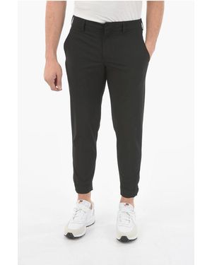 Neil Barrett Extrafine Tech Cotton Slim-Fit Trousers With Ankle Zip - Black