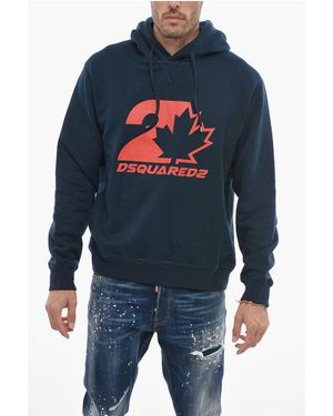 DSquared² Cool Fit Hoodie Sweatshirt With Logo Print - Blue