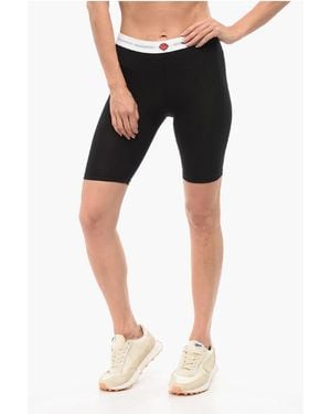 DSquared² Underwear Biker Leggings With Logoed Waistband - Black