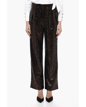 In the mood for love Sequined Clyde Trousers With Wide Leg - Black