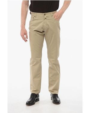 Corneliani Id Ton-Sur-Ton Embroidered Denims - Natural