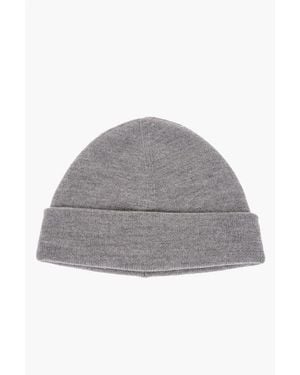 Neil Barrett Solid Colour Wool Plain Beanie - Grey