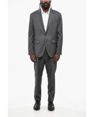 DSquared² Virgin Wool District Check Suit With Classic Lapel - Grey