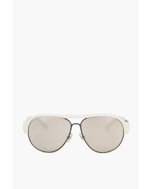 Linda Farrow Phillip Lim Aviator Sunglasses Wiith Plastic Bridge - White