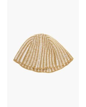 DSquared² Virgin Wool Blend Two-Tone Beanie - Natural