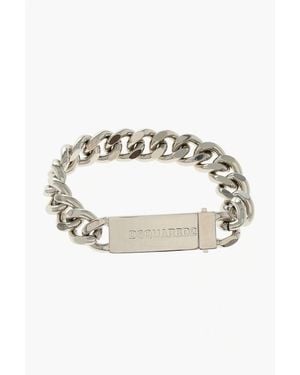 DSquared² Tone Chain Bracelet With Logoed Detail - Multicolour