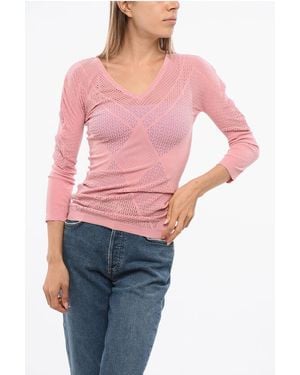 Wolford V-Neck Top With Cut Out Details - Red