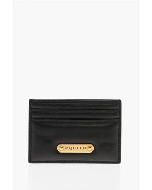 McQueen Padded Leather Card Holder - Black