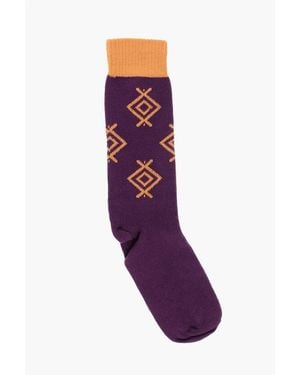 DSquared² Two-Tone Cotton Long Socks - Purple