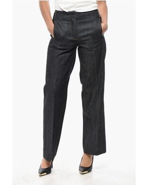 Tory Burch 4-Pocketed Straight Leg Dark Washed Denims - Black
