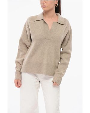 Rag & Bone Polo Neck Bridget Wool Blend Pullover - Natural