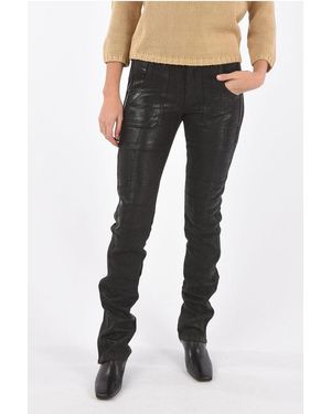 DIESEL Coated Wool Perkuno Biker Trousers With Ankle Zip - Black