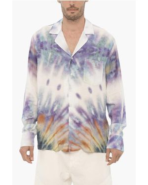 BENEVIERRE Tie-Dye Effect Water Shirt With Breast Pocket - Blue