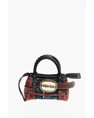 DSquared² Patchwork Handbag With Logoed Buckle - Black