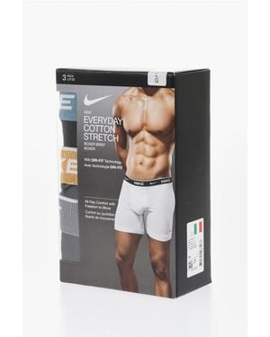 Nike Set Of 3 Stretch Cotton Boxer With Logoed Elastic Band - Multicolour