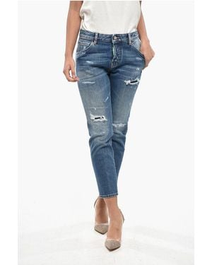 DSquared² Olop Cool Girl Fit Distressed Denim Jeans 16Cm - Blue