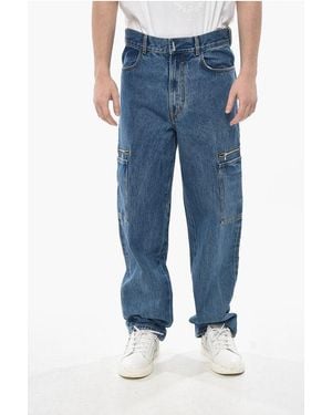 Givenchy Medium Wash Denim Cargo Straight-Fit Jeans 21Cm - Blue