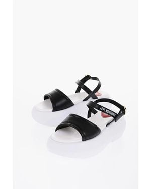 Moschino Love Leather Sandals With Platform 6Cm - Multicolour