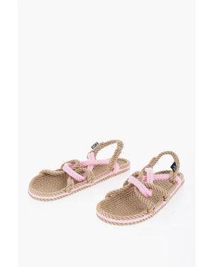 Nomadic State Of Mind Two Tone Rope Slingback Sandals - Pink