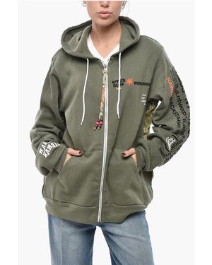 APRÈS SURF Brushed Cotton Hoodie With Flocked Print - Green
