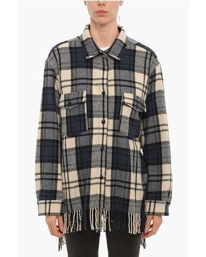 Woolrich Plaid Motif Explorer Overshirt With Double Breast Pocket And - Grey