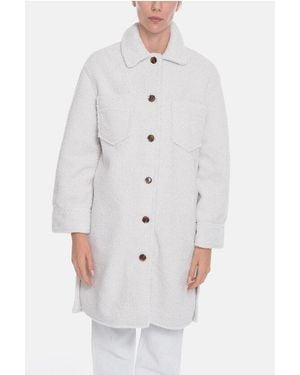Samsøe & Samsøe Teddy Diora Coat With Breast-Pockets - White