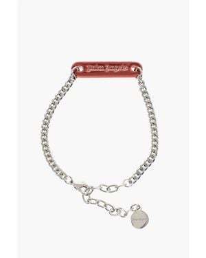 Palm Angels Chain Bracelet With Logo Plate - Multicolour