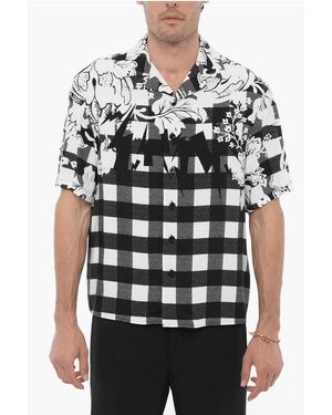 Neil Barrett Double Patterned Boxy Fit Shirt - Black