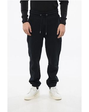 Eden Park Fleeced-Cotton Joggers With Monogram - Black