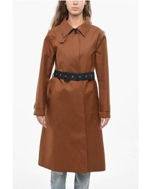 Mackintosh Hidden Closure Gabardine Maxi Coat - Brown