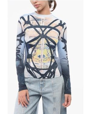 Y. Project Printed Crew-Neck T-Shirt - Blue