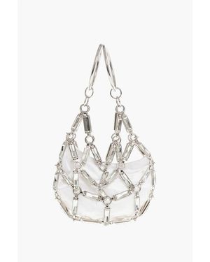 DSquared² Rhinestoned Net Jewel Clutch - White