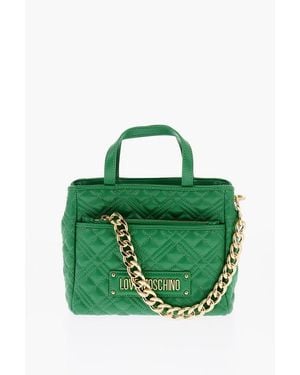Moschino Love Faux Leather Quilted Mini Bag With Matching Pochette - Green