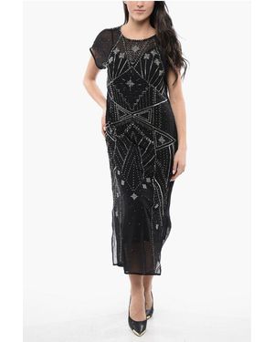 AllSaints Allsaints Maxi Dress Etta Embellished With Beads - Black