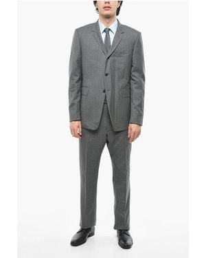 Thom Browne Single-Breasted Twill Wool Suit - Grey